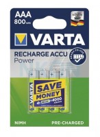 Аккумулятор NI-MH, VARTA POWER AAA 800mAh 4шт. Аккумулятор NI-MH, VARTA POWER AAA 800mAh 4шт.