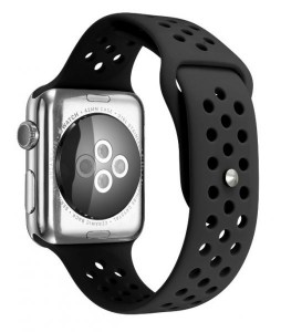 Ремешок силиконовый для Apple Watch 38/40мм (черный)