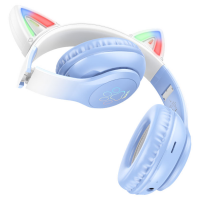 Беспроводные наушники Hoco W42 Cat Ear (голубой) Беспроводные наушники Hoco W42 Cat Ear (голубой)