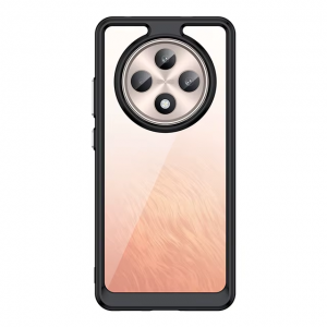 Чехол Fundas Coque Shell Oppo Reno 12 F (прозрачный с чёрным)