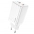 Сетевое зарядное устройство HOCO N23 PD45W (2Type-C) (белый)