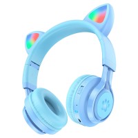 Беспроводные наушники Hoco W39 Cat Ear Blue Беспроводные наушники Hoco W39 Cat Ear Blue
