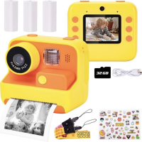 детская Фотокамера моментальной печати черно-белая Instant Print Camera (желтый)