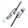 USB Hoco U138 USB/USB-C to USB-C/LED Light 1.2m