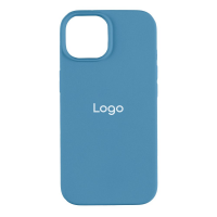 Чехол Silicone Full Size для iPhone 13 Pro Max (бело синий)